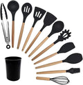 12 PCS Silicone Kitchenware Non-stick Cookware Cooking Tool Spatula Ladle Egg Beaters Shovel Spoon Soup Kitchen Utensils Set(E)