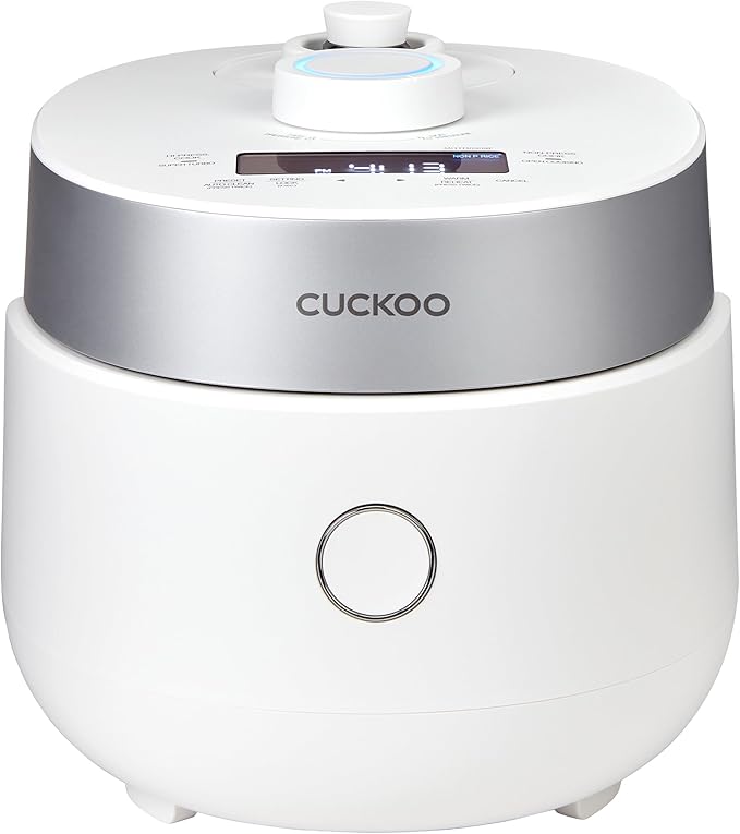 CUCKOO CRP-MHTR0309F | 3-Cup (Uncooked) Twin Pressure Induction Heating Rice Cooker | 11 Menu Options: High/Non-Pressure &amp More Made in Korea | White 3 Cups