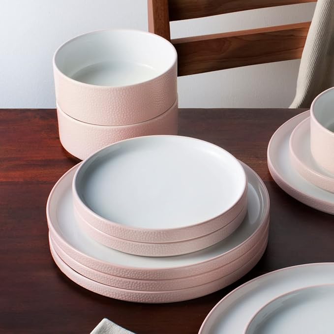 Noritake ColorTex Stone Blush 12-Piece Dinnerware Set Service for 4