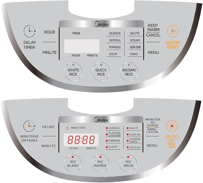 Midea Micom Rice Cooker Digital Multi-Functional Ricer Cooker/Steamer Brown Rice Slow Cooker (3L/5.5Cup) (White)