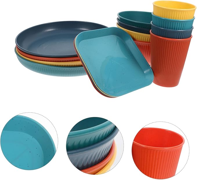 1set Unbreakable Dinnerware Set Plates Bowls and Cups for Outdoor Gatherings Camping and Parties Lightweight Stylish and Shatterproof Tableware