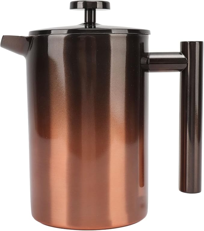 French Press Coffee Maker 304 Stainless Steel Coffee Press with Filter Double Layer Gradient Ramp Dishwasher Safe Coffee Pot (800ml)