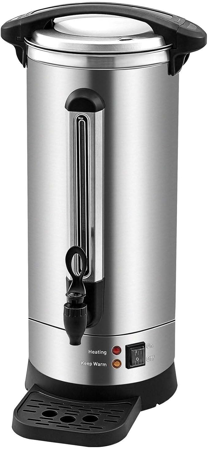 Coffee Urn 110 Cup Stainless Steel Coffee Dispenser Fast Brew Commercial Coffee Maker for Large Groups Keep Warm Function