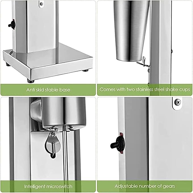 Milkshake MakerMilkshake Machine 2 Speed Adjustable Electric Milkshake Maker Stainless Steel Ice Cream Maker Blender for Home Business