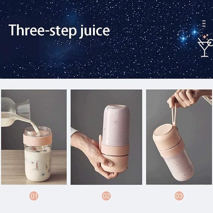 Portable Blender for Shakes and Smoothies Personal Mini Blender Bottles Handheld Smoothie Juicer Makers with USB Rechargeable for Home Travel Office (Color : Pink) (Blue)