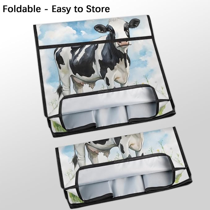 Kitchen Aid Mixer Cover Flower Animal Cow Stand Mixer Cover Compatible with 6-8 Quarts Stand Mixers Dust Covers with Zipper Pocket Foldable Washable Kitchen Aid Organizer Bag