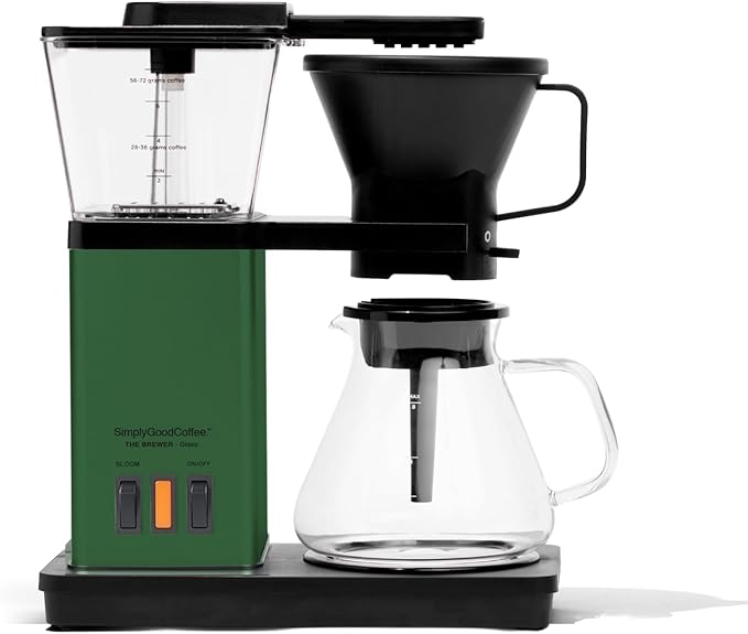 SimplyGoodCoffee Coffee Maker/Coffee Machine. 8 Cup Automatic Drip Pour Over Coffee Brewer With Vinyl Wrap Custom Kit. Easy To Use Gold Cup Standard. Sonoma Green