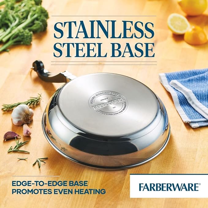 Farberware Classic Stainless Steel Cookware Pots and Pans Set 15-Piece50049Silver