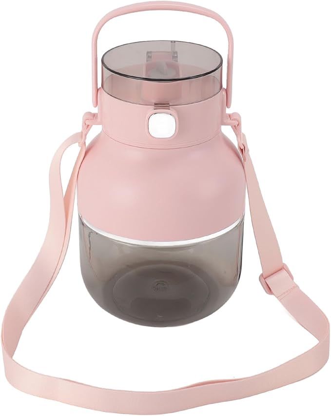 Blender Cup Multi Functional Cordless USB Rechargeable 1500mAh Electric Juicer Blender 500ml with Straw for Office (Pink)