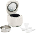 GreenPan Rice Cooker 8 Cups Cooked (4 Uncooked) Low-Carb &amp Soup Mode10 ONE-TOUCH Cooking Presets PFAS-Free Ceramic Steamer Basket Fuzzy Logic Auto Keep Warm Oats 24HR Delay Timer Cream