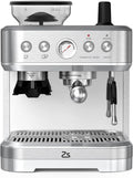 IDEALHOUSE Espresso Machine 3-in-1 Built-in Grinder and Milk Frother Stainless Steel 20 Bar Latte and Cappuccino Espresso Coffe Machine w/Automatic Milk Frothe &amp 95 Oz Water Tank for Office Caf