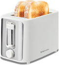 Betty Crocker 2-Slice Toaster 900W Variable Toast Shade Control High Lift Feature Cool Touch Housing Bread Centering Guides Drop Down Crumb Tray BC-5632W White