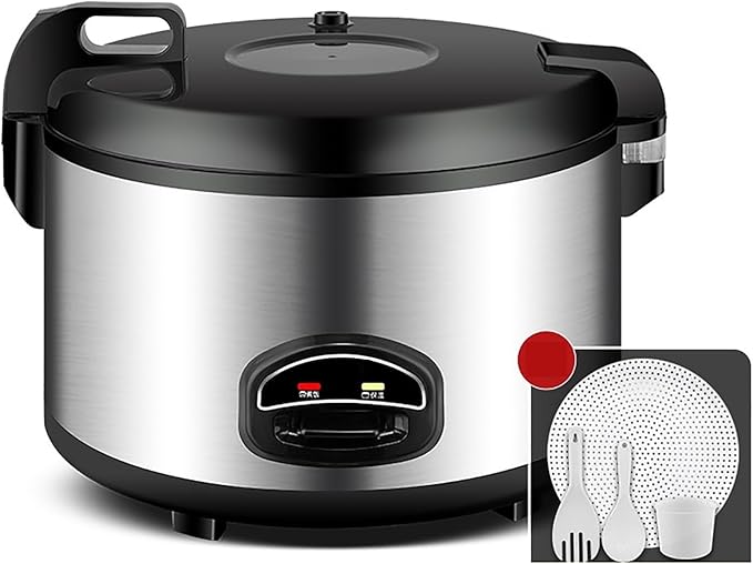Commercial Rice Cooker Large Rice Cooker with Nonstick Inner PotStainless Steel Exteriorfor HotelsCanteensSchoolRestaurant 10-35 People Rice CookerOne Color-13L-1900W