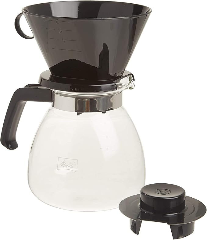 Melitta 52 oz. Pour-Over Coffee Brewer with Glass Carafe Black