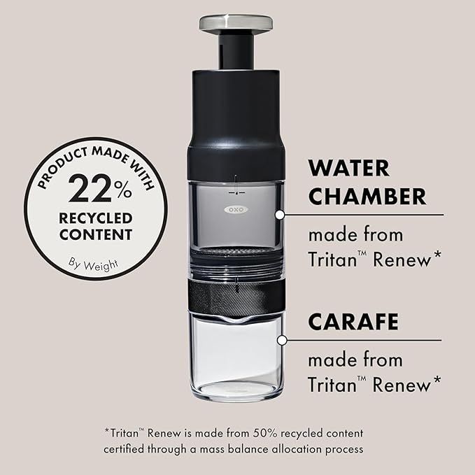 OXO Brew Rapid Brewer - Portable Coffee MakerFast Manual Hot &amp Cold BrewSmall Handheld BrewerCompact Travel Coffee Maker(Pack of 4)