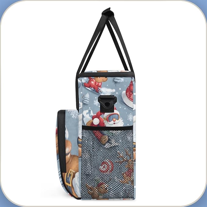 Mystical Santa Claus Coffee Maker Carrying Bag Cartoon Santa Claus Travel Storage Bag Compatible with K-Mini or K-Mini Plus Single Serve Coffee Brewer Carrying Case with Pockets &amp Shoulder Strap