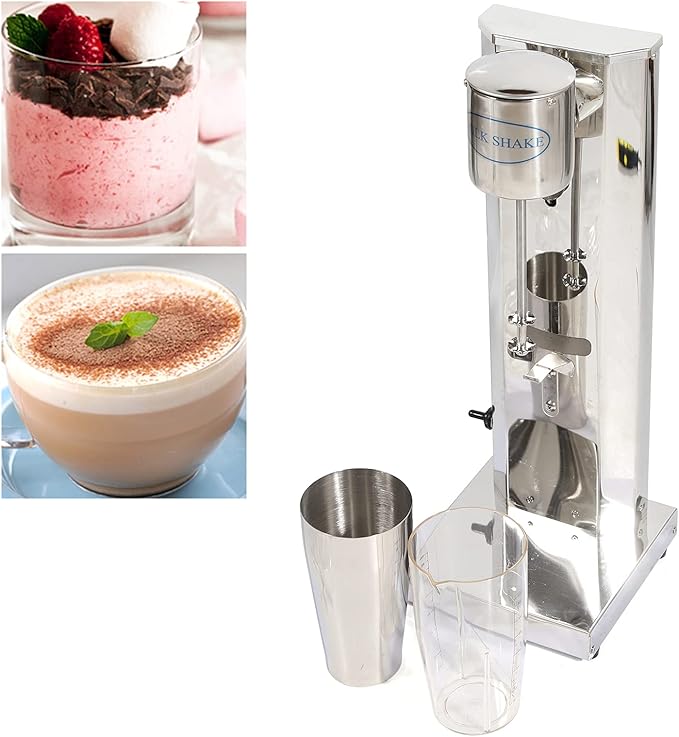 Electric Milkshake Maker Ice Cream Mixer Machines 110V Commercial Drink Smoothie Blender for Coffee Shops Tea Stores to Making Fruit Tea Coffee Stirred Drinks (1 Head with Cup 650ml)