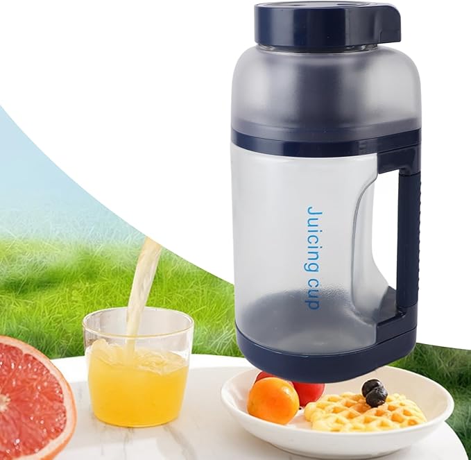 Portable Blender 1500ml USB Rechargeable Portable Smoothie Blender Small Personal Blender Smoothie Blender with Travel Lid and Straw(Blue)