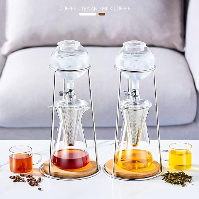 Cold Brew Coffee MakerCold Drip Coffee Machine with Adjustable Stainless Steel FilterCold Brew Coffee Tower Iced Coffee Brewer for Home and Office