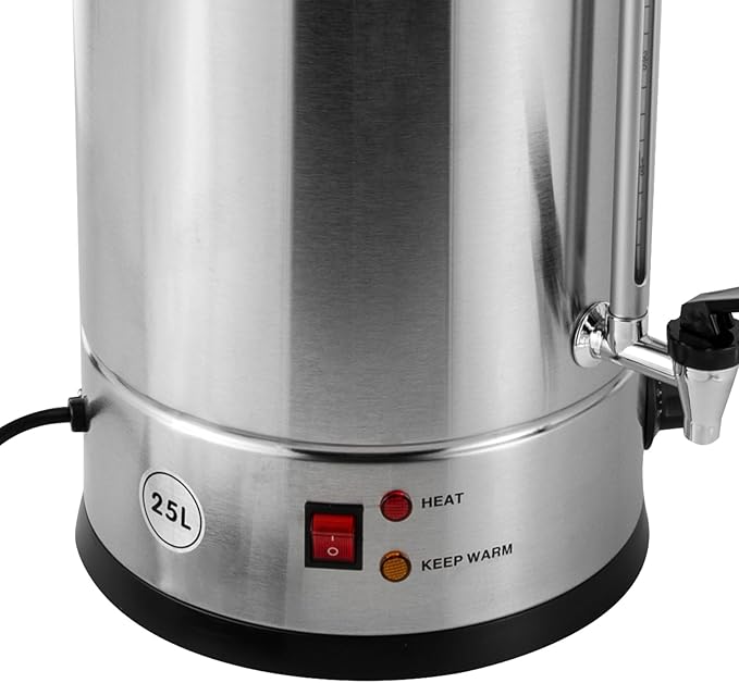 25 L Percolate Coffee Urn110V 1.4KW Commercial Grade Stainless Steel Coffee Maker Hot Water UrnHot Coffee Dispenser for HomeOfficeWedding PartyBuffet Catering