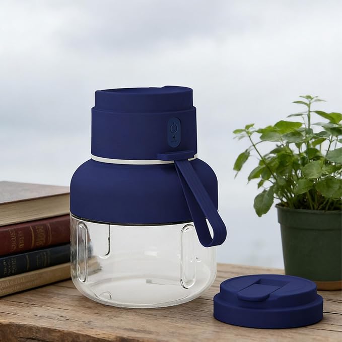 850mlPortable Juicer Blender Cup Electric Personal Blender Cordless Juice USB Rechargeable Portable Juicer Fruit Mixer Portable Cup with Lid Straw for Gym Travel