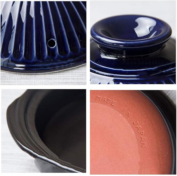 Pots Set Japanese Hot PotClay Rice CookerRound Ceramic CasseroleHeat-Resistant Earthenware Rice PotSlow Stew PotStovetop Ceramic CookwareStockpot