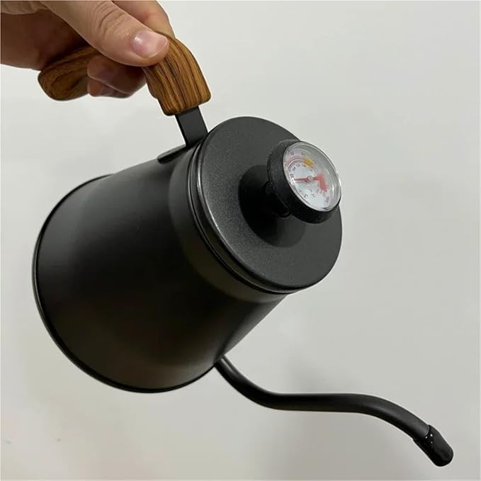Pour Over Coffee Kettle Stainless Steel Coffee Maker Hand Drip Coffee Kettle with Thermometer Gooseneck Kettle Coffee Pot for TeaCoffee(Beige)