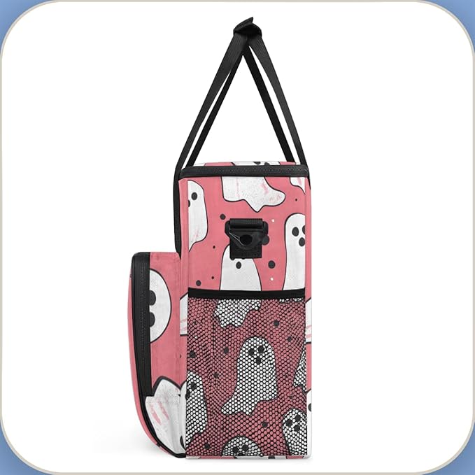 Spooky Ghosts Coffee Maker Carrying Bag Mystical Ghosts Travel Storage Bag Compatible with K-Mini or K-Mini Plus Single Serve Coffee Brewer Carrying Case with Multiple Pockets &amp Shoulder Strap