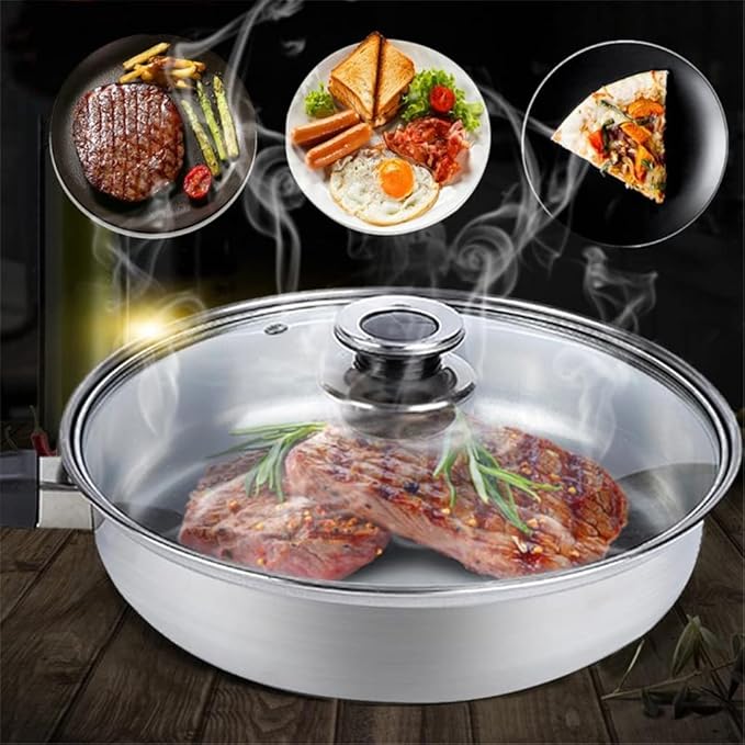 Solid 6 Piece Stainless Steel Cooking Pot &amp Pan Sets Cookware Set Kitchen Safe Saucepan Casserole Pan Glass Lid Pans