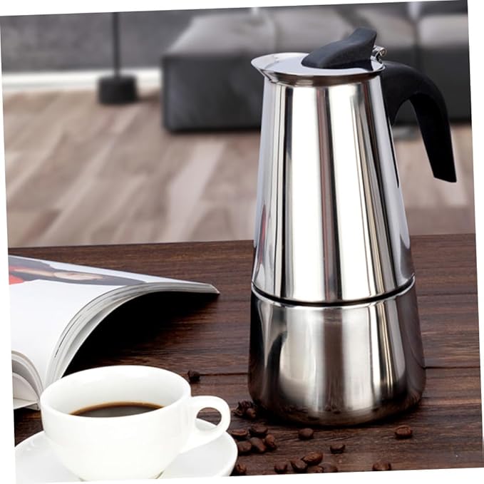 Style Coffee Pot Rapid Stovetop Brewer Stainless Steel Pressure Controlled Make Cappuccino Latte for Home Office