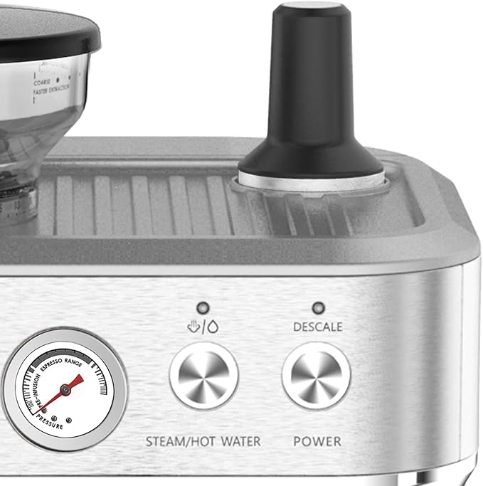 OMTech Espresso Machine - 15 Bar Milk Frother Grinder Italian Pump 2.5L Tank Stainless Steel