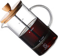 Toyvian Borosilicate Glass Coffee Pot with Lid Plunger Kettle for Loose Tea and Home Brewing Heat Resistant Professional Coffee Maker with Flavor-extracting Mesh and Measurement Scale