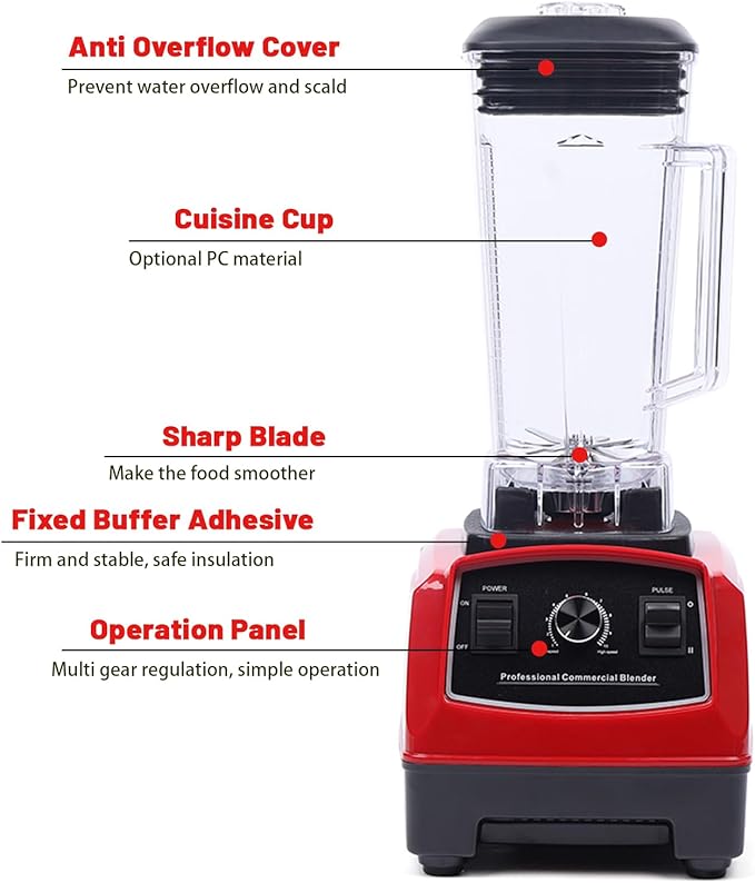 YL-010 Commercial Mixer Juicer Power Food Processor Smoothie Bar Fruit 1500W Electric Juicer Smoothie Maker 2L 110V High Speed Professional Mixer For Home Use