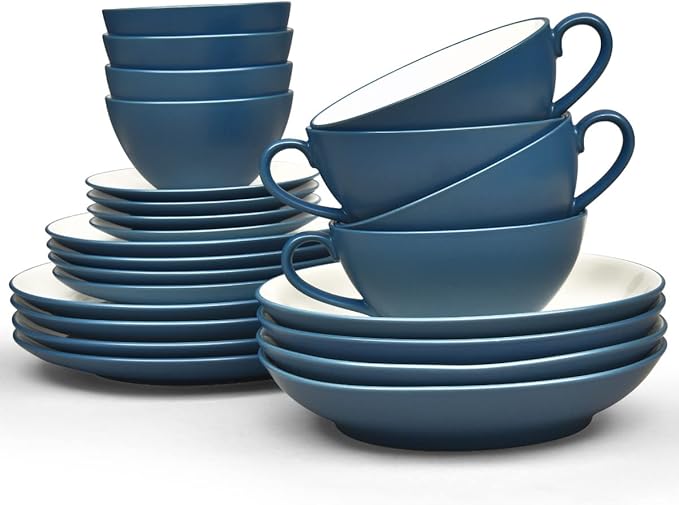 Noritake Colorwave Blue 24-Piece Dinnerware Set Service for 4