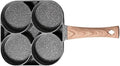 cookware set Stone Four-hole Fried Egg Pot Household Non-stick Flat Bottom Dumpling Breakfast Eggs Hamburger Frying Tools(Four holes)