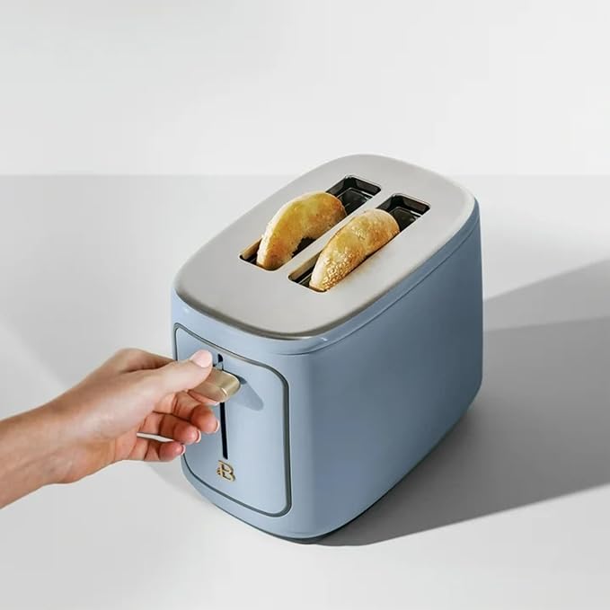 2 Slice Digital Toaster with Touch Control Panel Adjustable Toast Shade Settings Wide Bread Openings Bagel &amp Frozen Modes Removable Crumb Tray (Cornflower Blue)