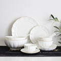 Ceramic Dinnerware Set Collection - Phnom Penh Ceramics Bowls and Plates Sets 16 Piece Dish Set Includes Dinner Plate Salad Plate Soup Bowl and Mug Tableware Combination Set White