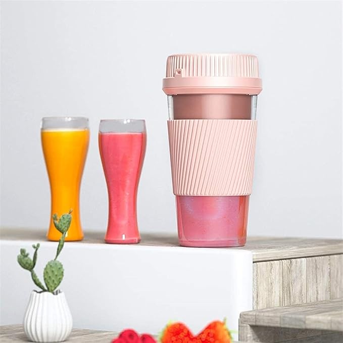 Portable Blender Cordless Personal Blender Juicer Mini Mixer Smoothies Maker Fruit Blender Cup with USB Rechargeable 250ml for Home Office Sports Travel Outdoors