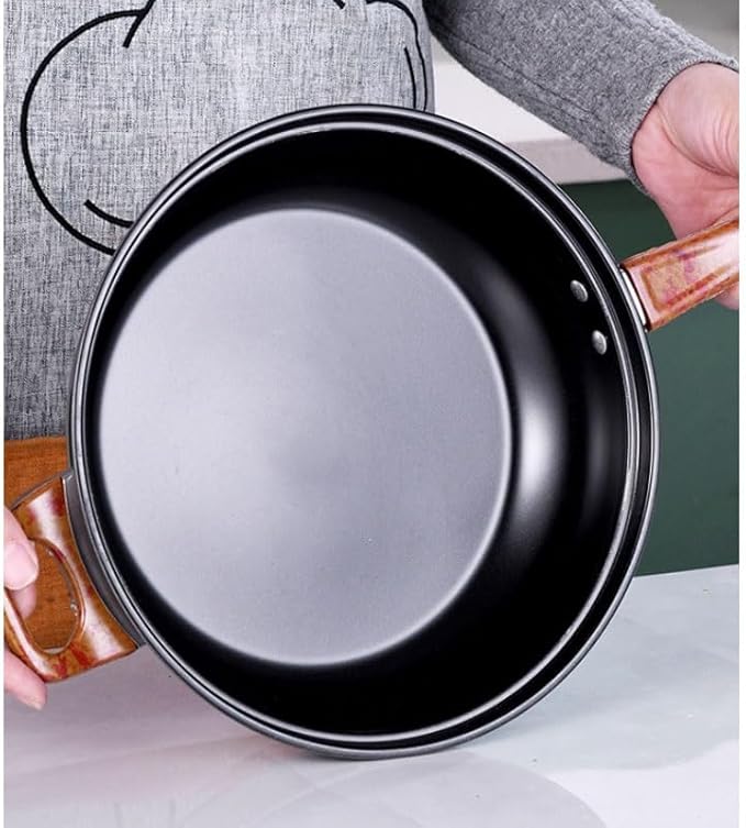 Practical Gift Set of 12-piece Wood-grain Milk Pot Soup Kettle Frying Pan Stainless Steel Cookware