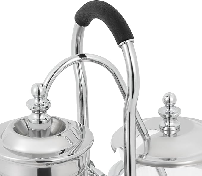 Family Balance Siphon Syphon Coffee Maker Siphon Brewer Elegant Retro-Style Design Sliver (Sliver 1)
