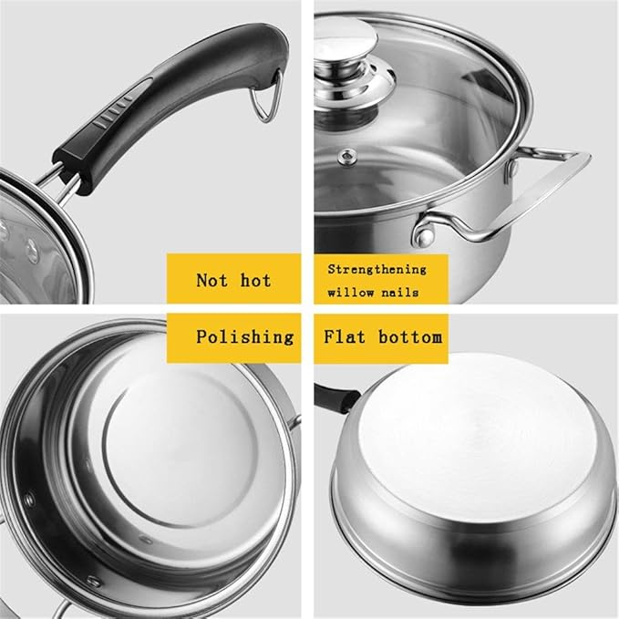 Pot Set Professional Stainless Steel Cookware Set with Toughened Glass Lids Pans and Pots Set Cooking Utensils for All Stove Types Induction Cooker Cookware Cooking Set