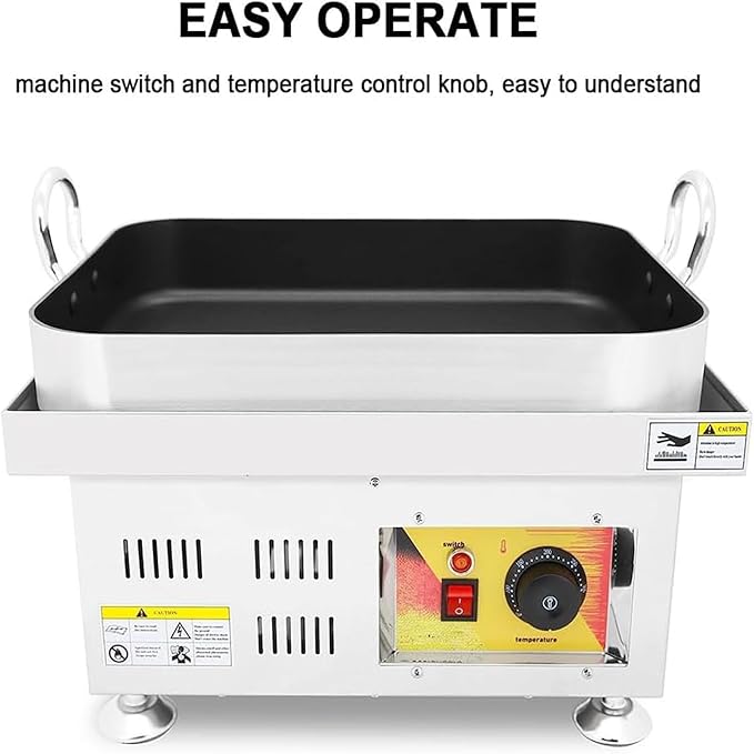 Commercial Tteokbokki Machine 2500W Electric Smokeless Fried Rice Cake Machine with Temperature Control for Teppanyaki Snack Food for Restaurant Home Kitchen Snack Bar