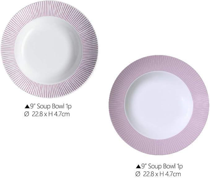 Hankook Chinaware 한국도자기 Cozy Pink Home Set for 4 Dinnerware Korean Fine Bone-China Dojagi Ceramic