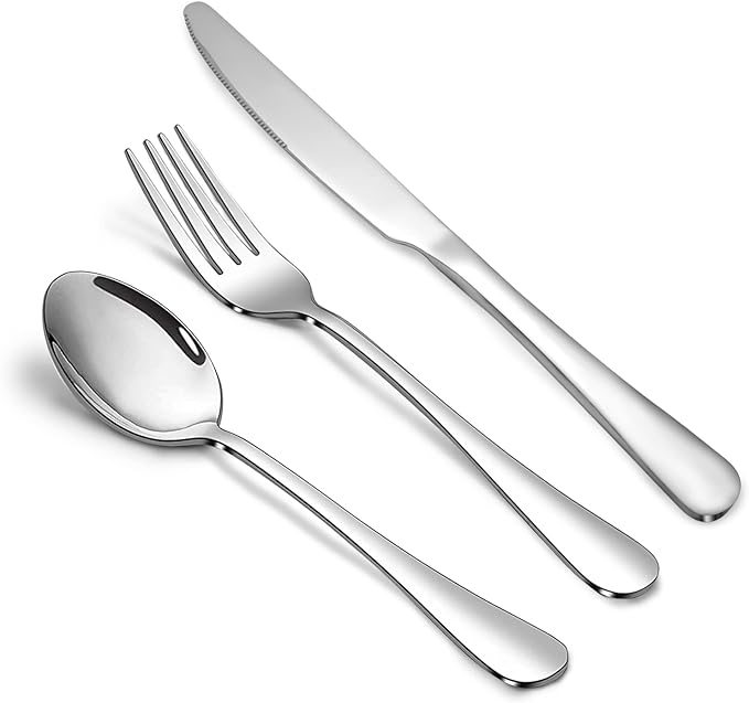 24-Piece Silverware Set Flatware Set for 8 Food-Grade Stainless Steel Tableware Cutlery Set Mirror Finished Utensil Sets for Home Restaurant