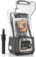 CRANDDI Commercial Blender 2200W Countertop Blenders with Removable Shield Quiet Smoothie Blender for Shakes and Ice Crushing 52oz 38000 RPM Professional Blenders for Kitchen K80 (Grey)