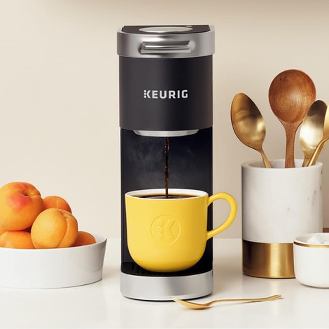 Keurig K-Mini Plus Single Serve K-Cup Pod Coffee Maker with 6 to 12oz Brew Size Stores up to 9 K-Cup Pods Travel Mug Friendly Matte Black