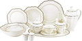 Euro Porcelain 57-pc Banquet Dinnerware Set Luxury Bone China Tableware Service for 8 (6664-3) 6664-20