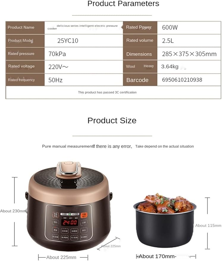 Mini Electric Rice Cooker 2.5L Small Cookers Kitchen Appliance Lunch Box Lunch Heater Porridge Soup for 2-4 People (Blue)