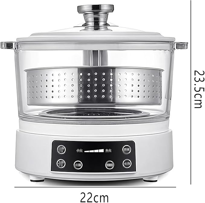 Low Sugar Rice Cooker 3L Low Carb Rice Cookers with Stainless Steel Filter Intelligent Automatic Lifting 4 Gear Firepower (White)