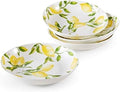 Mikasa Lemons Bone China Lightweight Chip Resistant Set Of 4 Pasta Bowls 8.5 Inch 20 fl oz